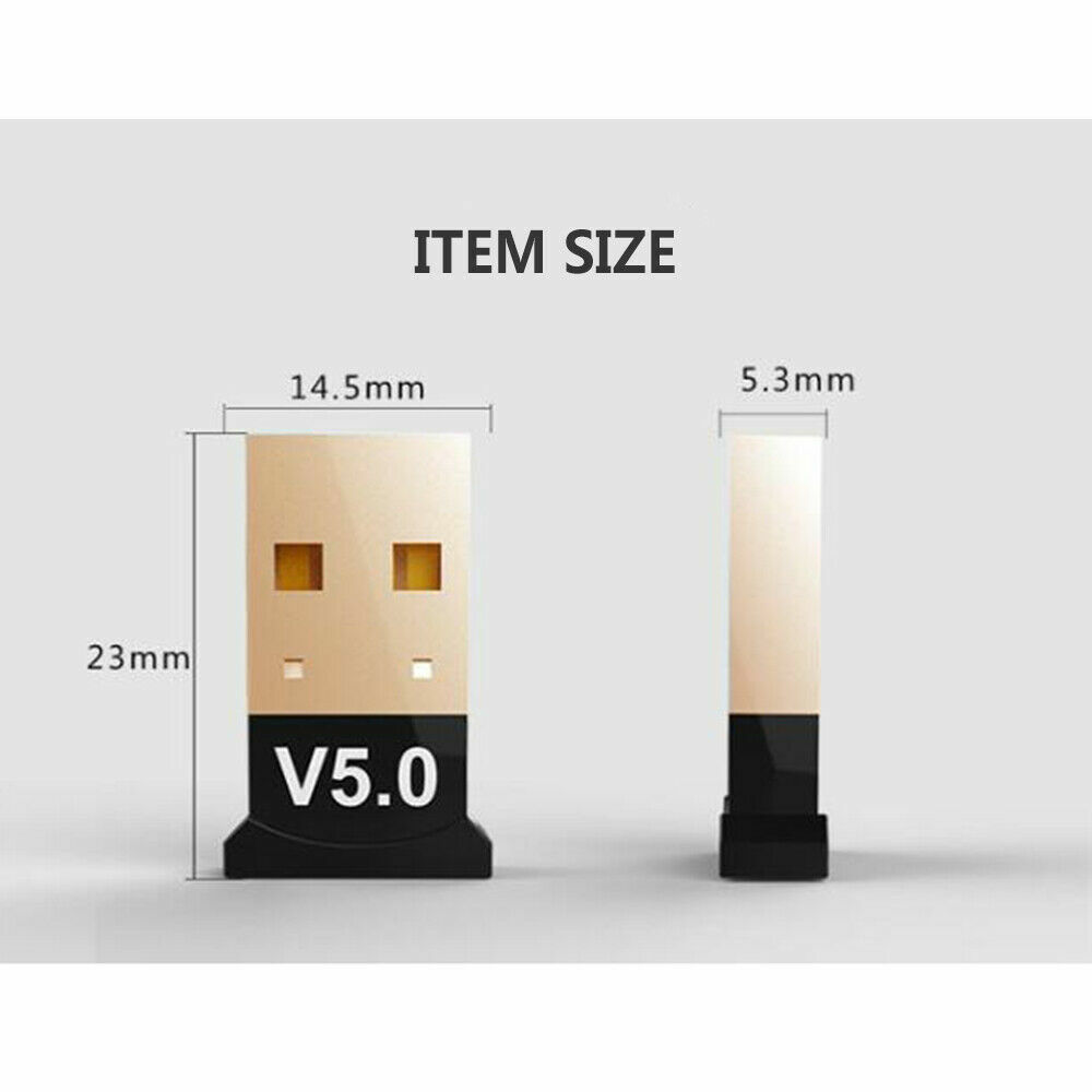 USB Bluetooth 5.0 Adapter Wireless Dongle Stereo Receiver Audio For PC Laptop TV