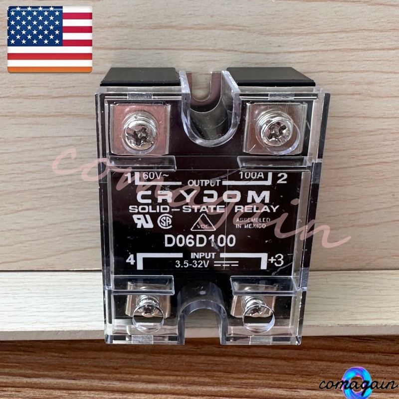 Solid State Relay Panel Mount Output 100A 60V Input 3.5-32VDC For Crydom D06D100