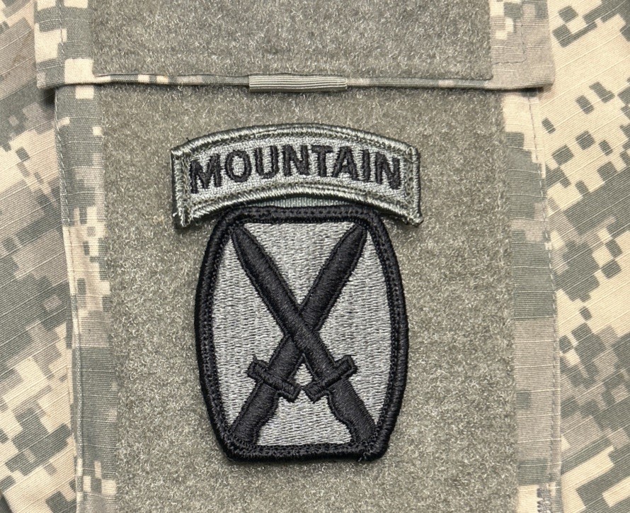 US Army 10th Mountain Division Patch UCP w/ Hook Gray-ACU