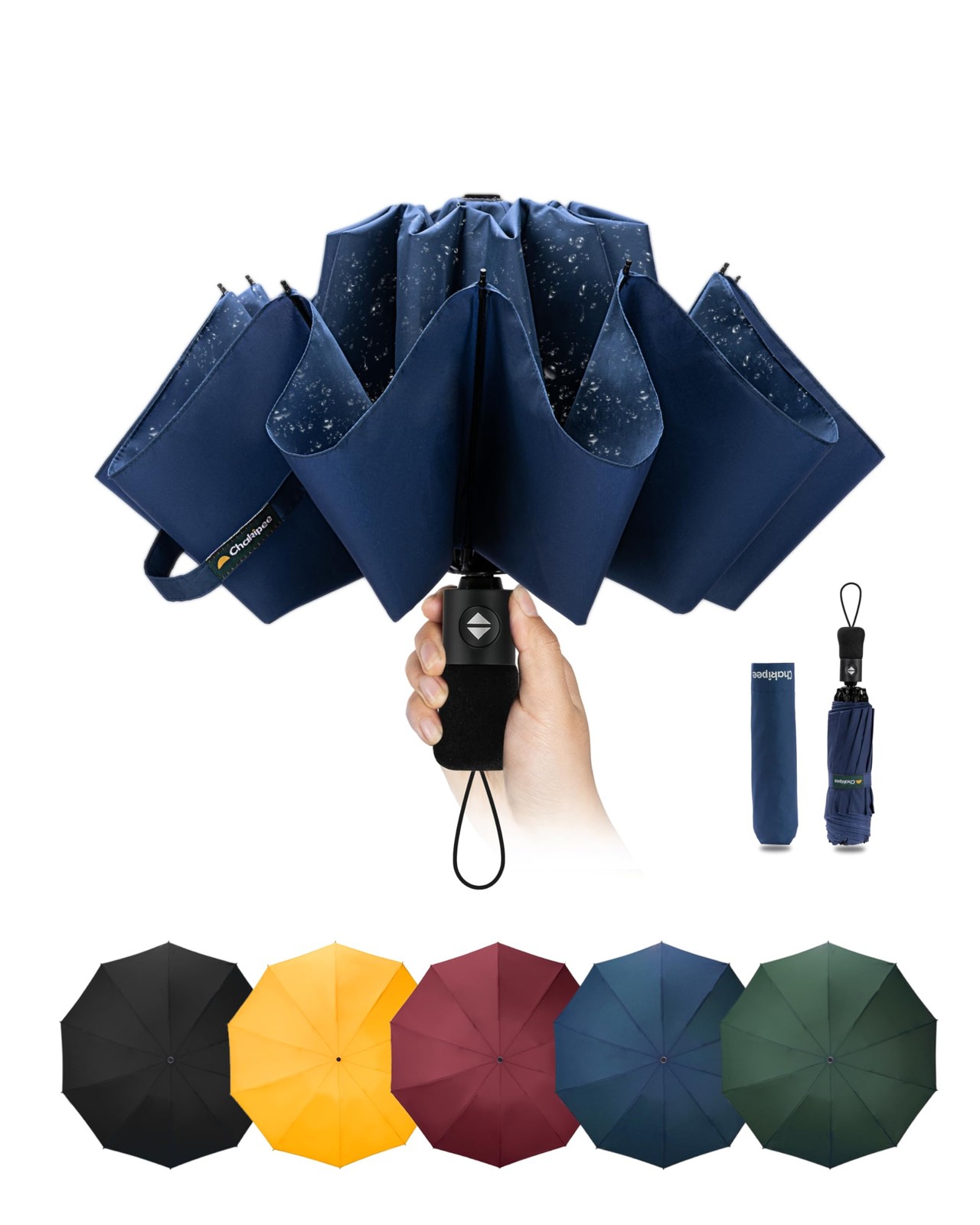 Compact Travel Umbrella Windproof Automatic Folding Rain