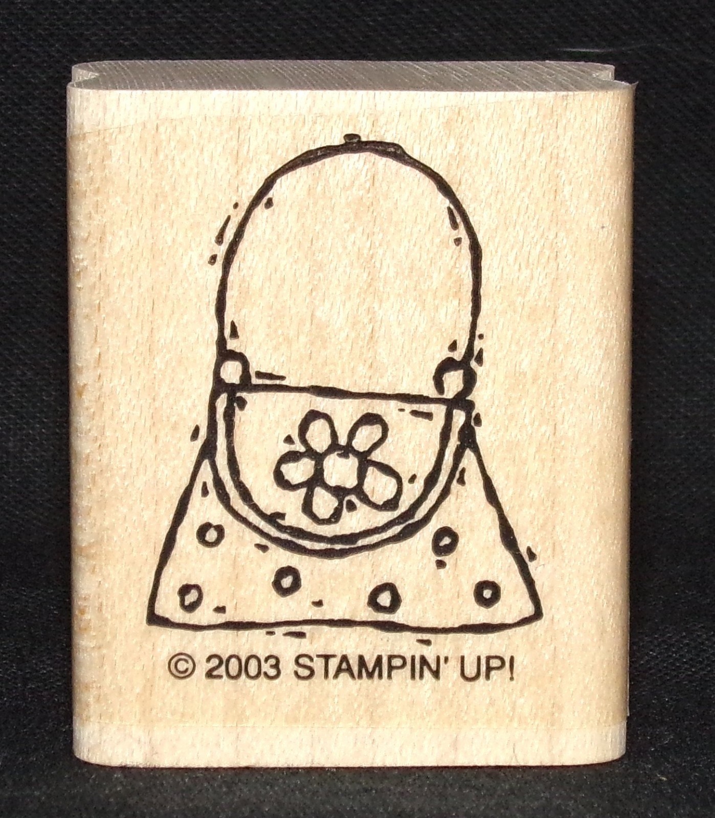 Purse Handbag Rubber Stamp Single w/Flower Stampin Up Buttons Bows & Twinkletoes