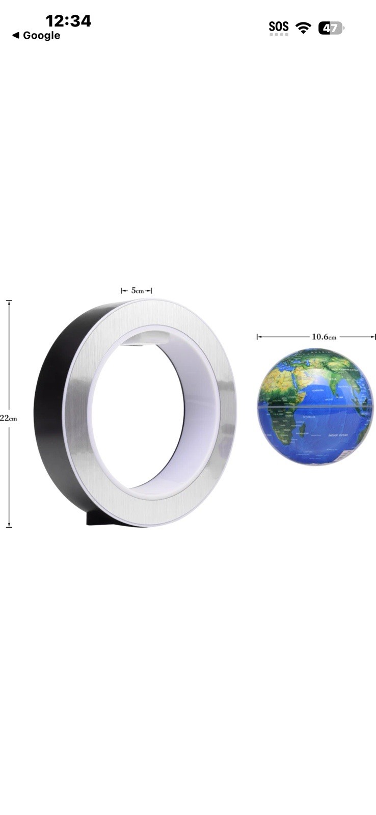 Globe Levitating Rotating LED Tabletop Globe Modern Multicolor Freestanding