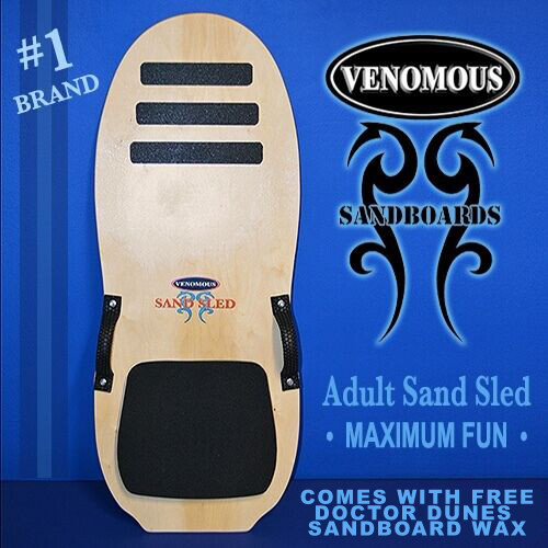 Adult Sand Sled by Venomous Sandboards. Ride the dunes on a REAL sand sled!