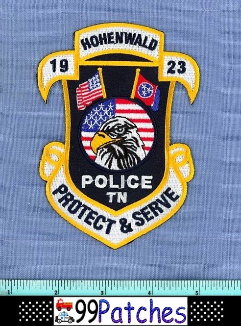 HOHENWALD TENNESSEE Fire Rescue Shoulder Patch UNIQUE SHAPE US STATE FLAG 7F