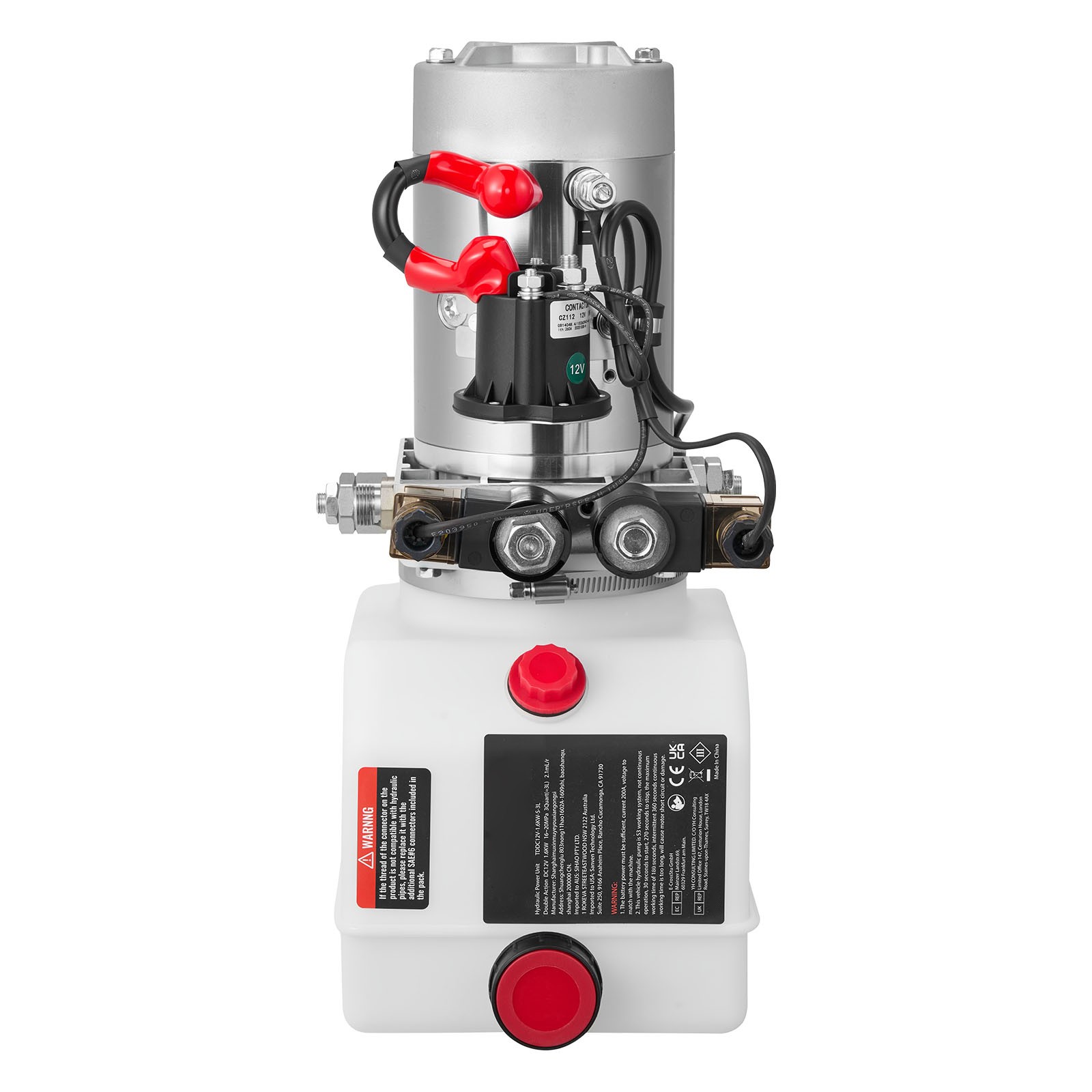 Uimoso 4 Quart DC 12V Double Acting Hydraulic Power Unit - White
