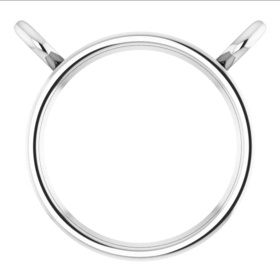 6mm 3/4ct Sterling Silver 925 Bezel Center Chain Necklace Setting NO STONE