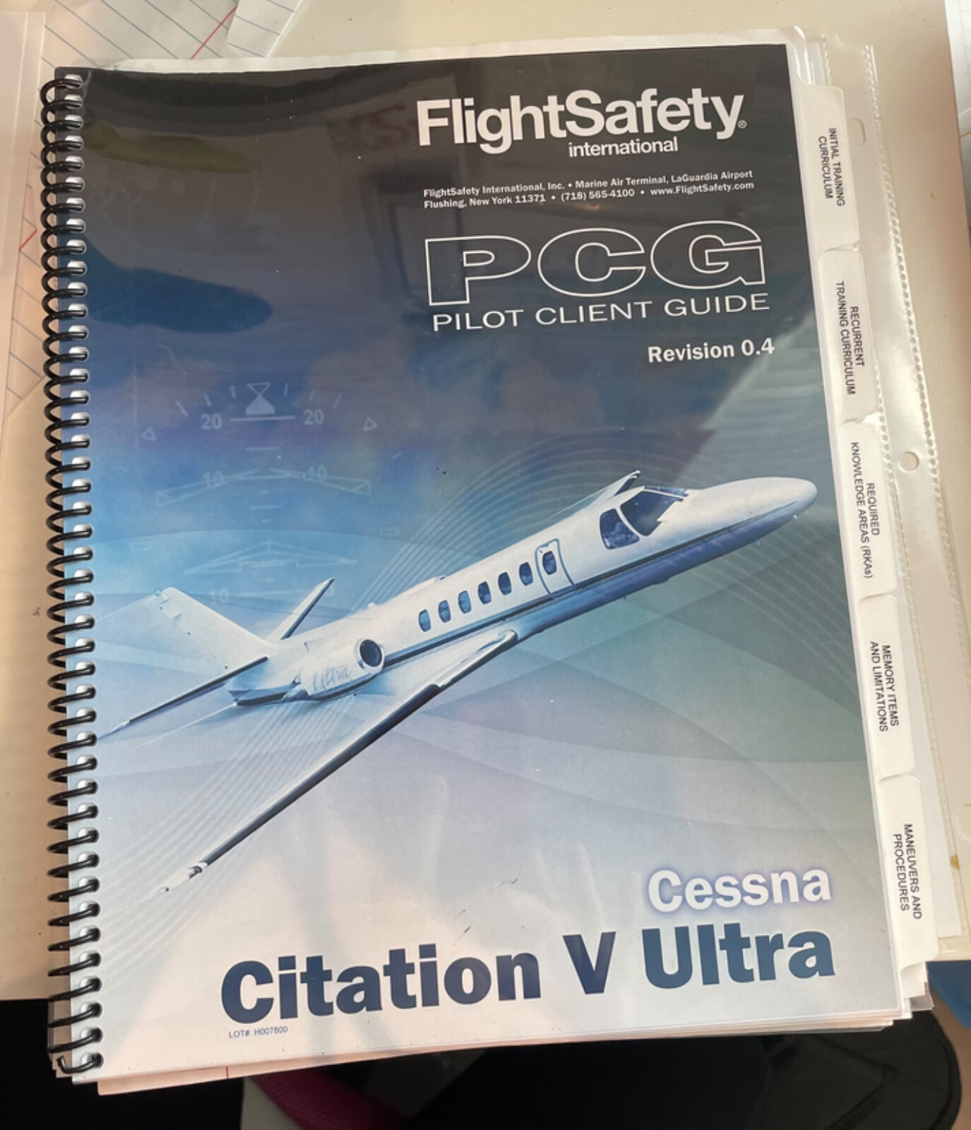 2021 FlightSafety Cessna Citation V PCG Pilot Client Guide  Book