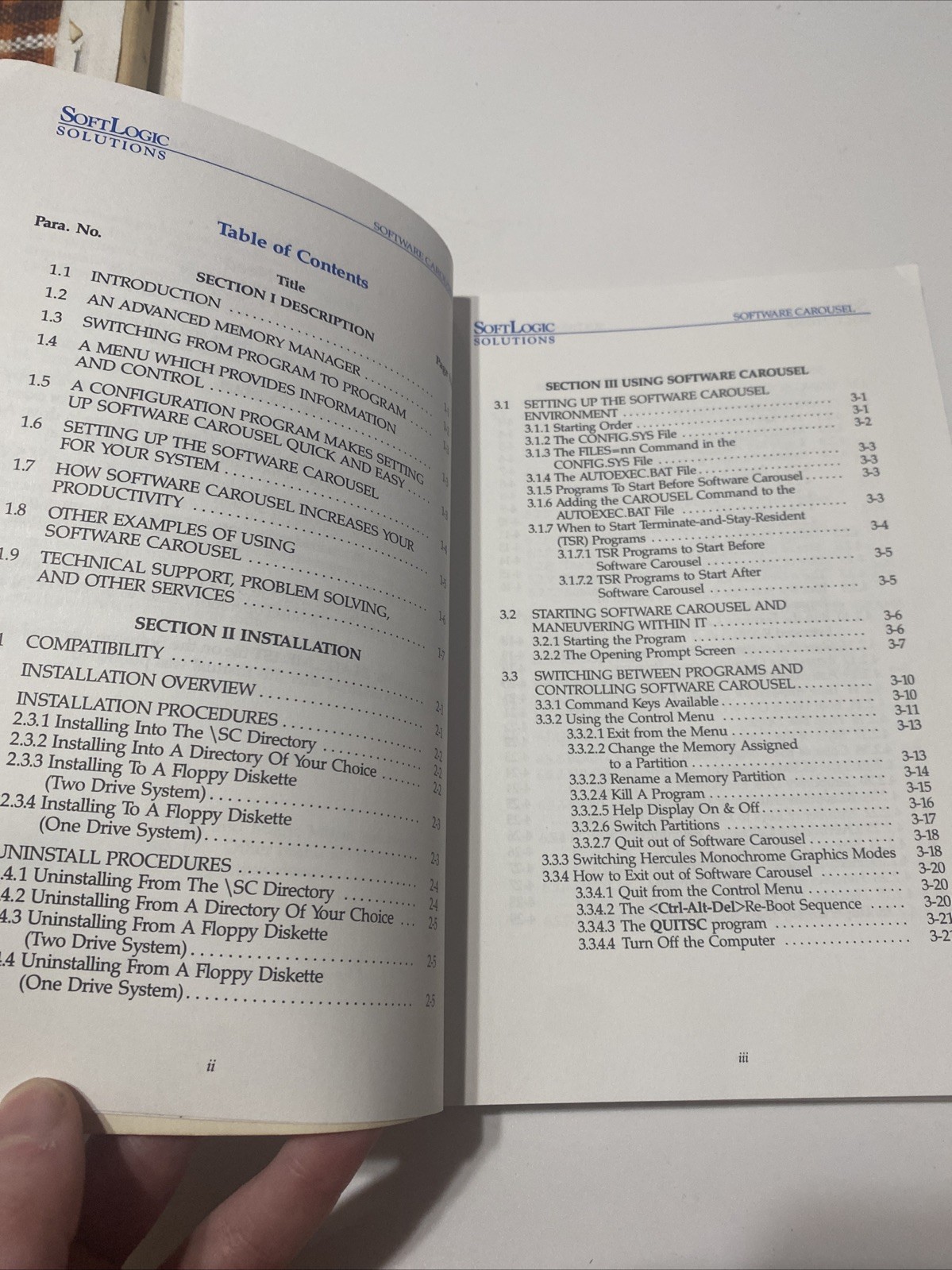 Software Carousel IBM SoftLogic Operating Instructions