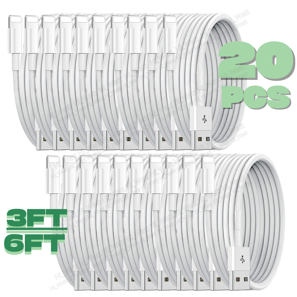 20Pack USB Charging Cable Cord For iPhone14 13 12 11 Pro 8 6 SE Fast Charger LOT