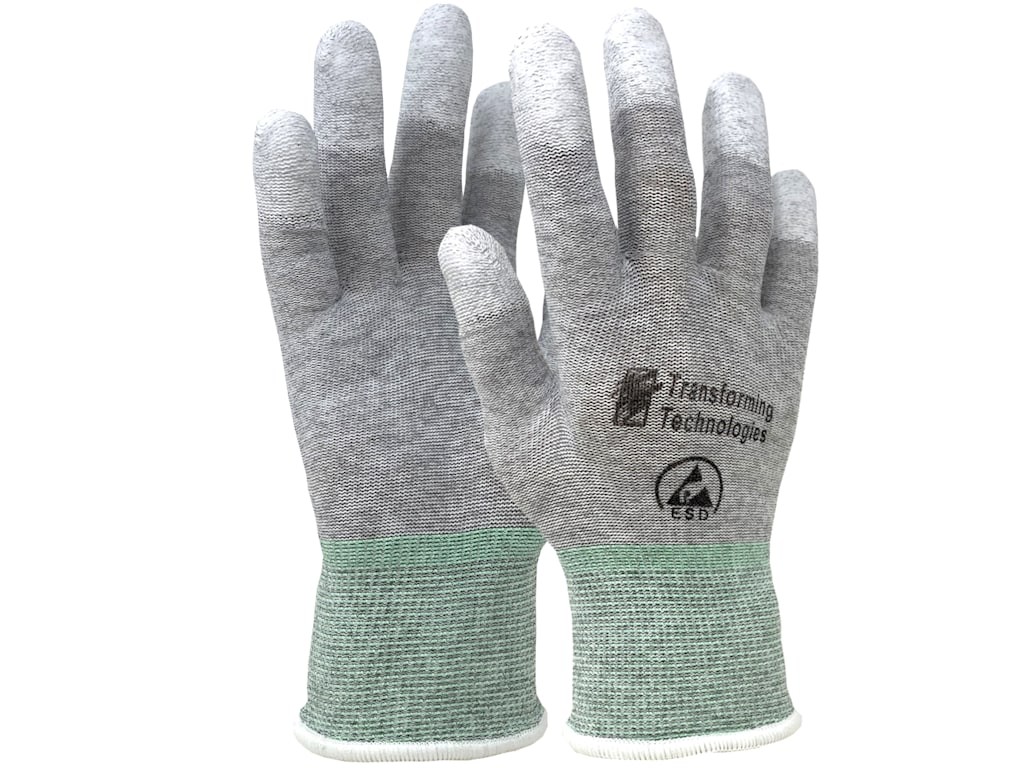 Transforming Technologies GL4506T - ESD Nylon Inspection Gloves, Finger Tip