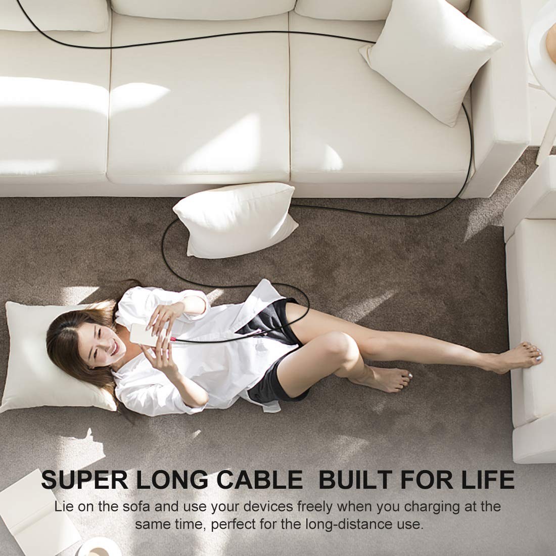 15 ft or 20Ft Extra Long USB Type C Cable A 2.0 To Nylon Braided Charger Cord