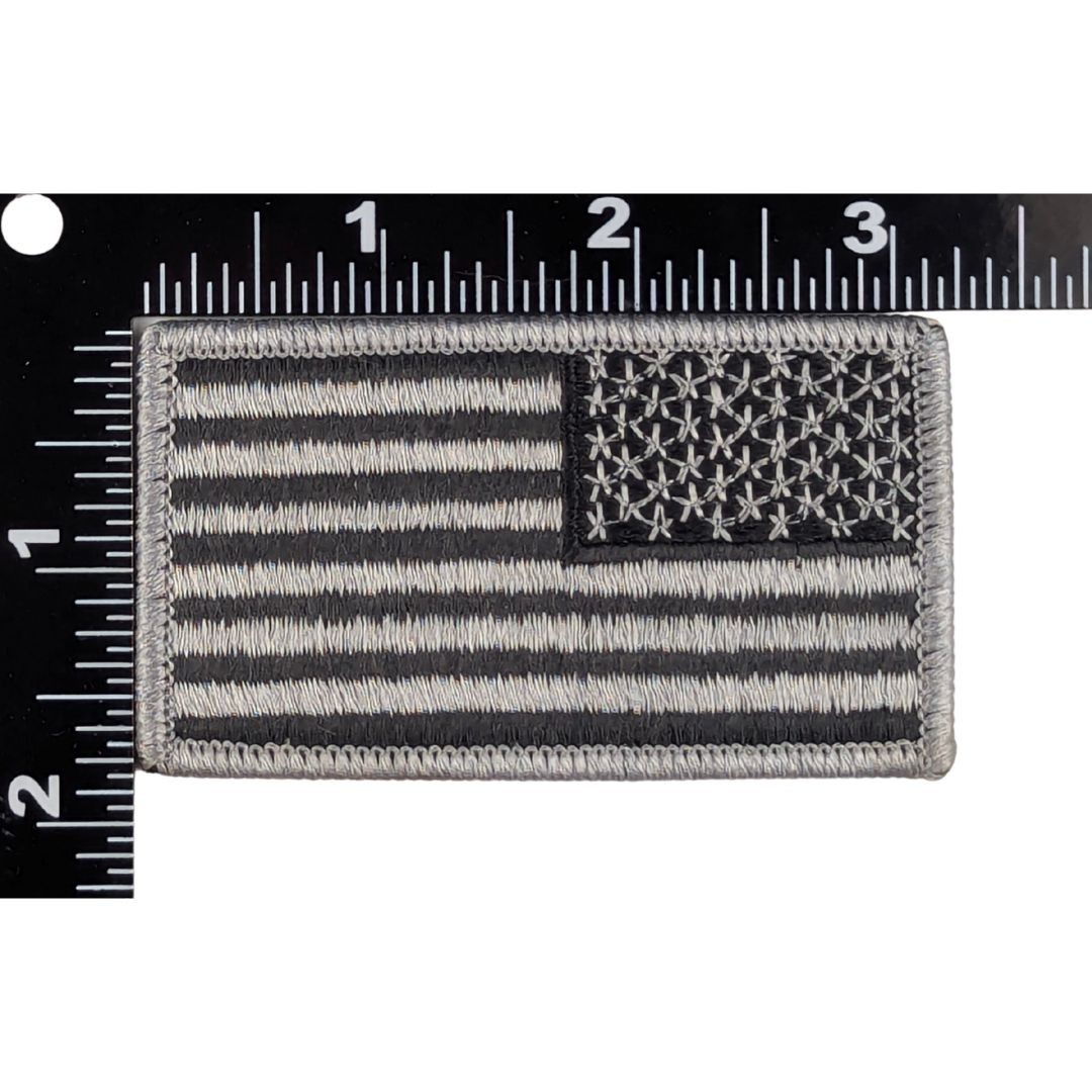 Reverse American Flag Patch - Subdued Black and Grey - Sew-On Tactical Patch
