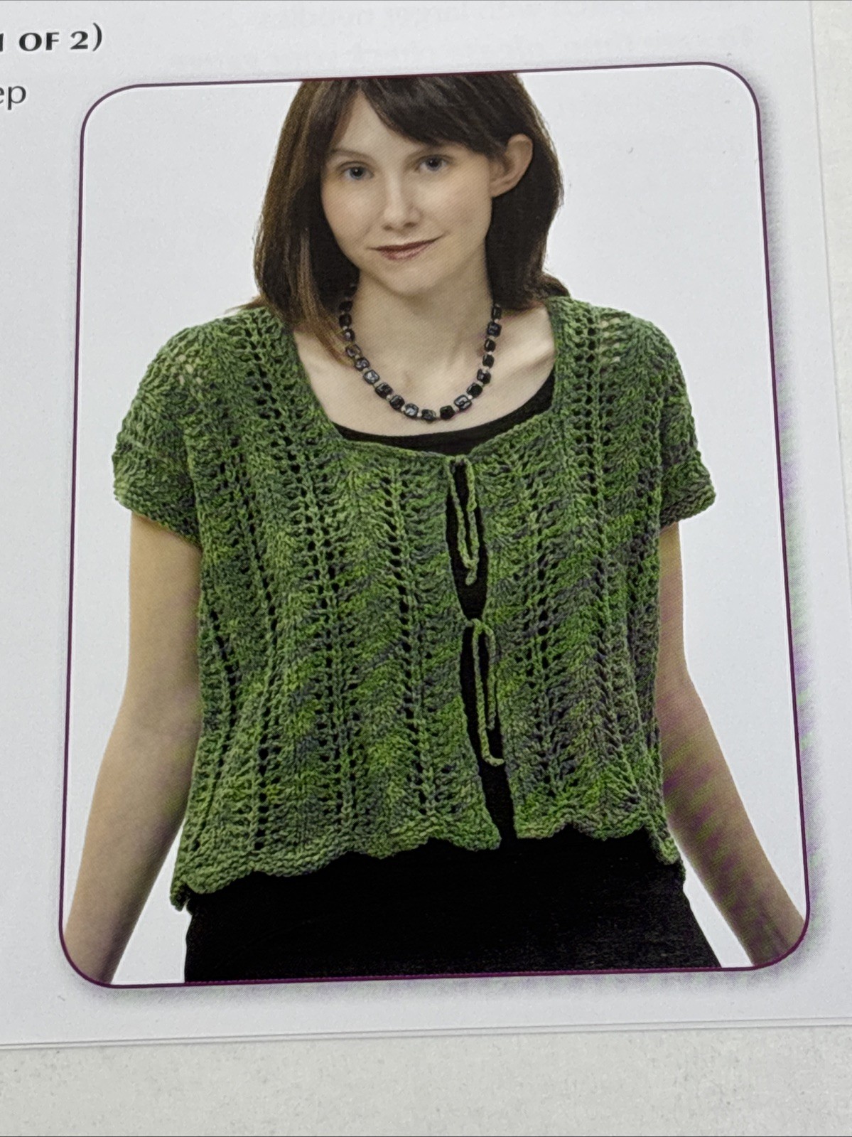 Filigree Cardigan Knitting Pattern Cards Pages