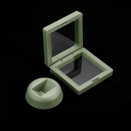4 Pcs 3D Floating Display Case Floating Frame 2.76 x 2.76 Inch Light Green