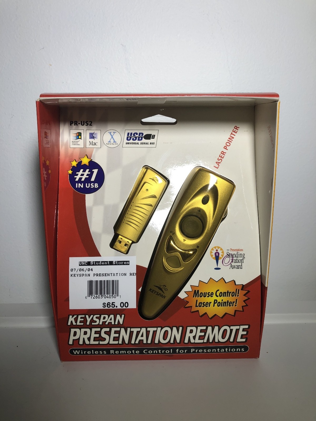 Keyspan PR-US2 USB Wireless Presentation Remote Mouse Control Laser Pointer 2002