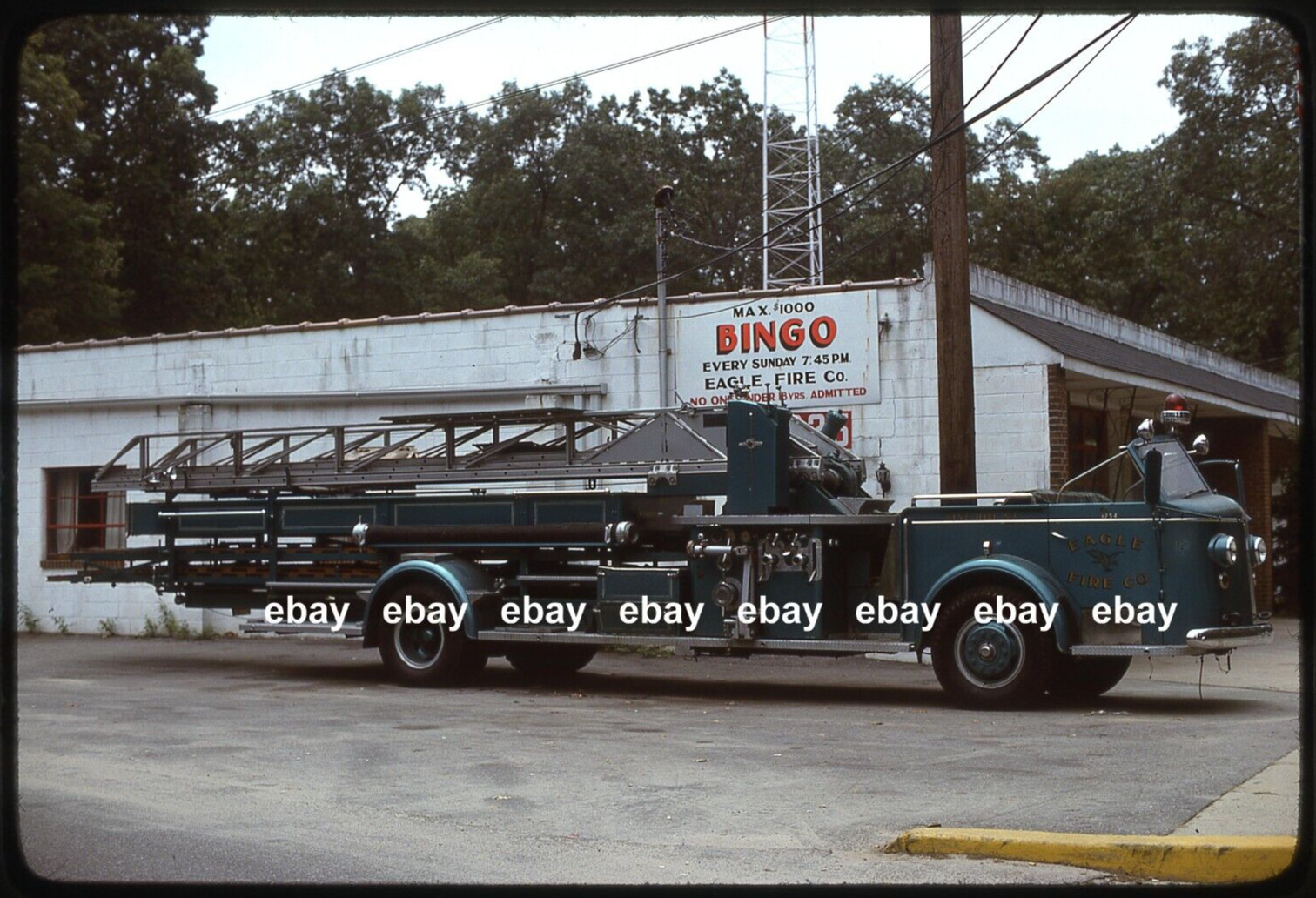 Pine Hill NJ 1948 American La France 75' Aerial Fire Apparatus Slide