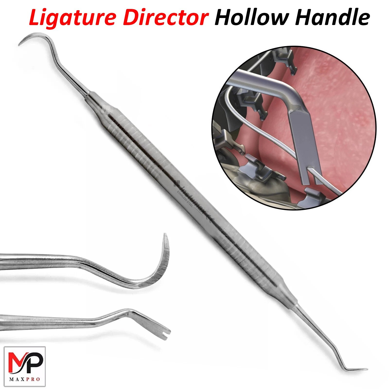 Ligature Director Double Ended Hollow Handle Lightweight Orthodontic Instruments