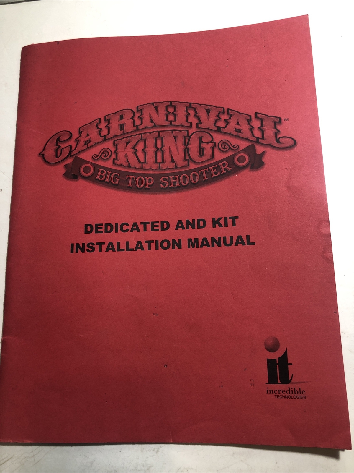 Carnival King Big Top Shooter Arcade Manual
