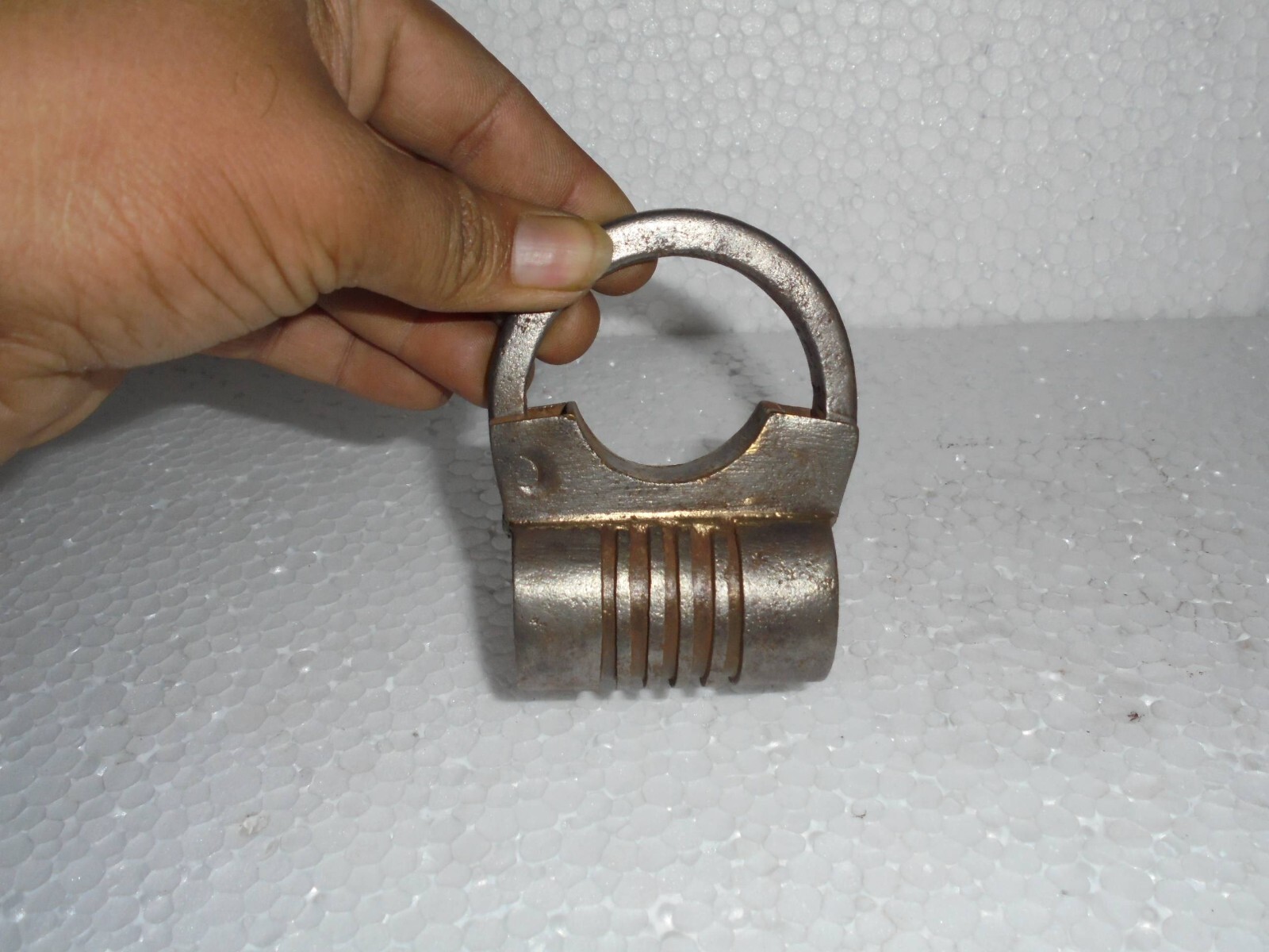 2 Pc Vintage Iron Solid Line Engraved & Brass Fitted Handcrafted Screw Padlock