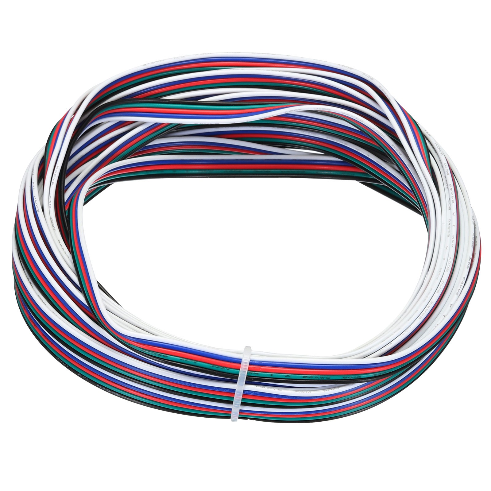 24 Gauge 5 Conductor Electrical Wire Tinned Copper Cable 24.6FT
