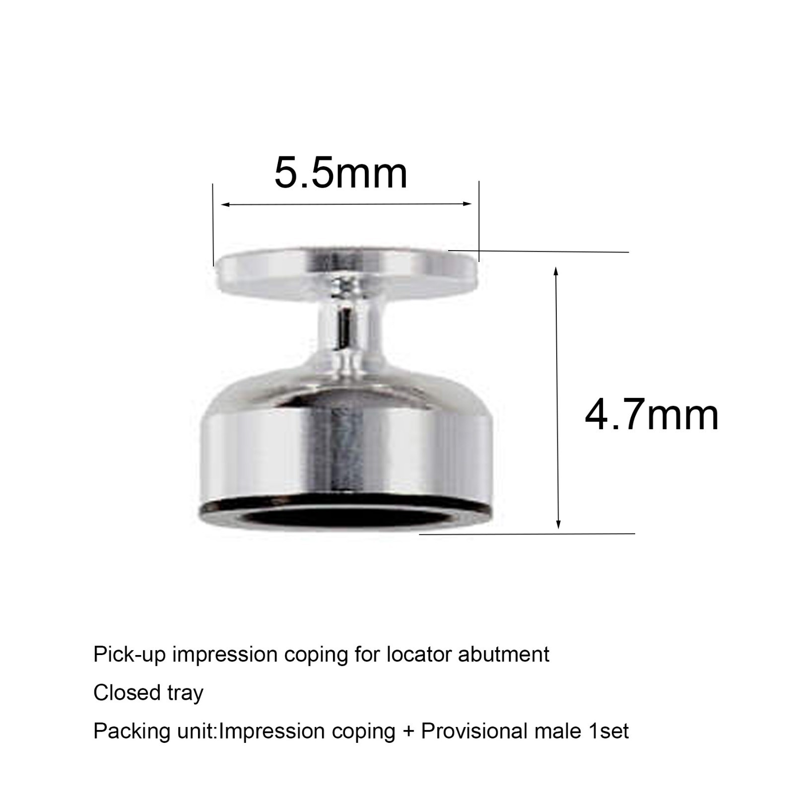 LOCATOR by Zest Impression Coping Transfer Abutment Overdenture Lab Use 4Pcs/bag