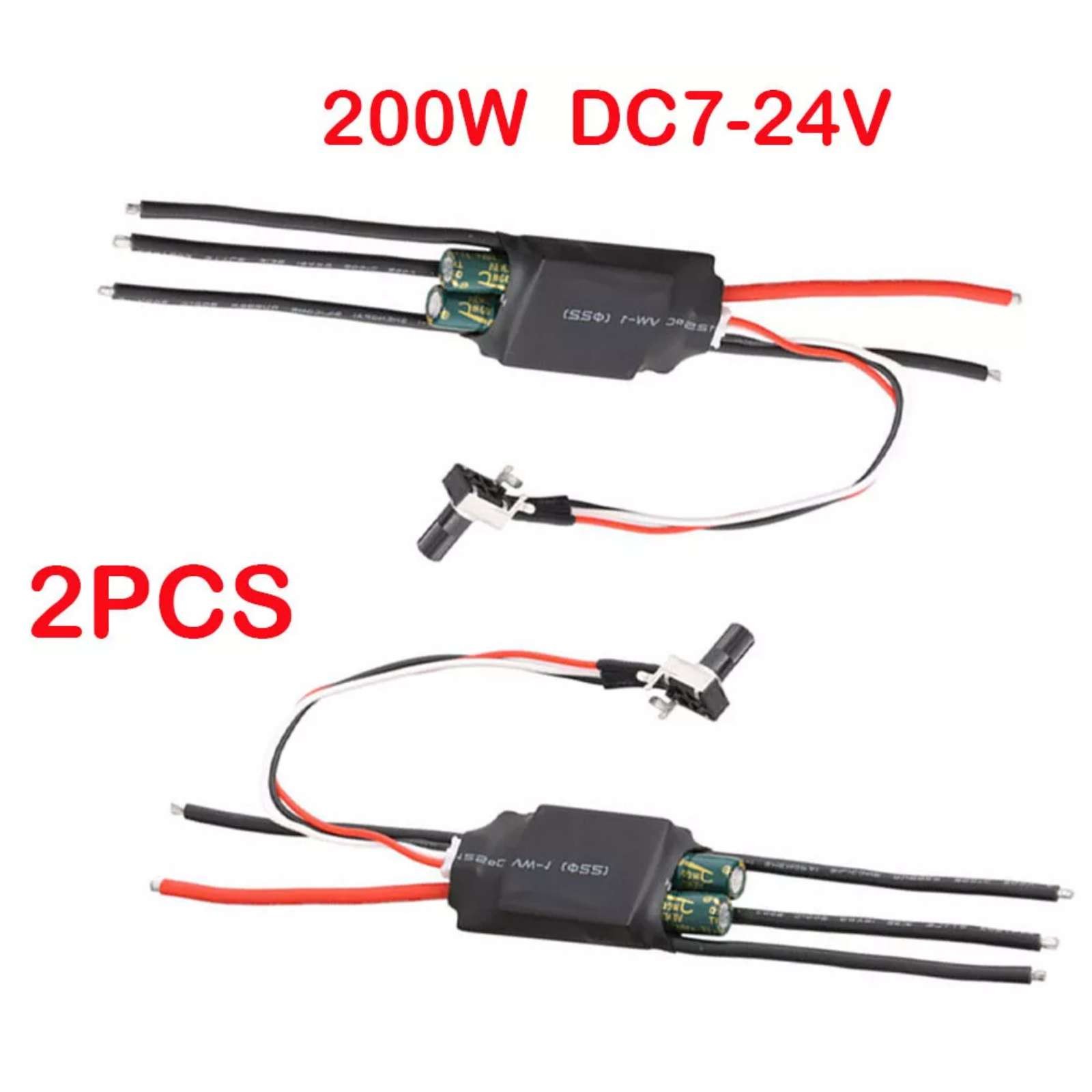Brandnew 2pcs 3-phase Brushless Motor Driver BLDC ESC Speed Controller 7-24V
