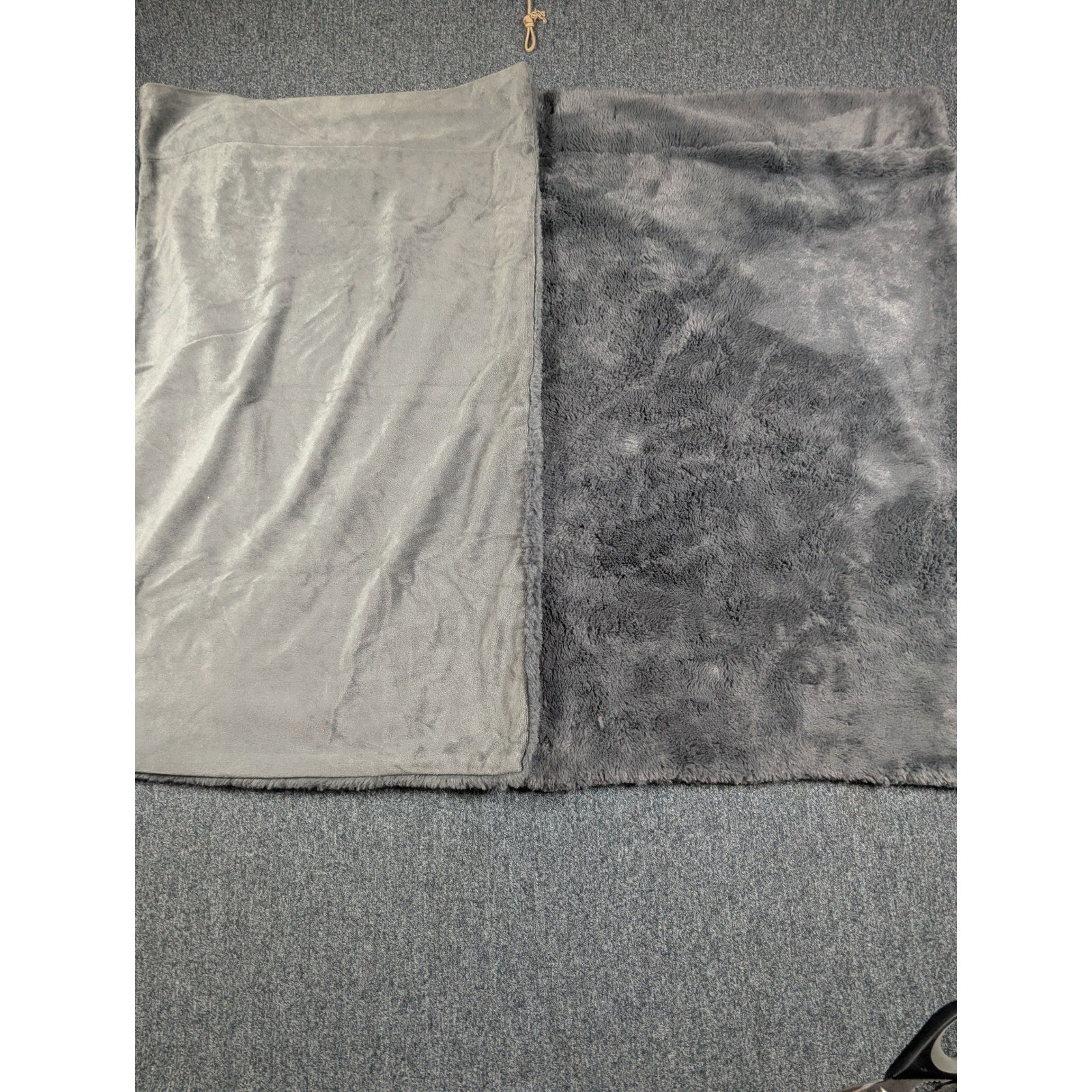 UGG Gray Faux Fur Pillow Covers Set of 2 19x30 Plush Soft Decorative