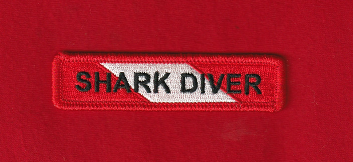 SHARK DIVER Chevron Rocker SCUBA Diving Dive Flag Patch Fully Embroidered USA