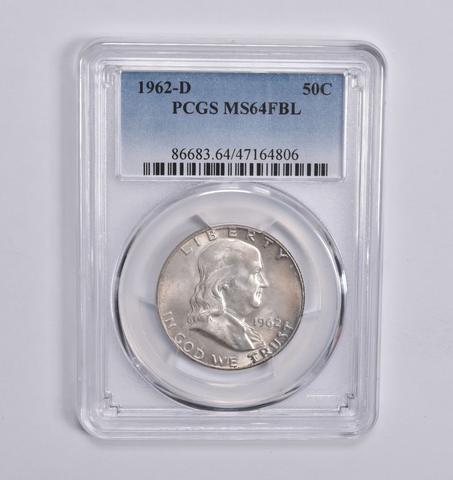 MS64 FBL 1962-D Franklin Half Dollar PCGS Blue Label