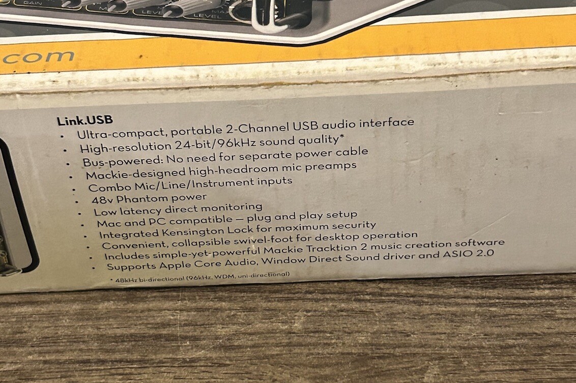 TAPCO Link Firewire 4x6 audio interface 2 Inputs, Fully Tested With Power Supply