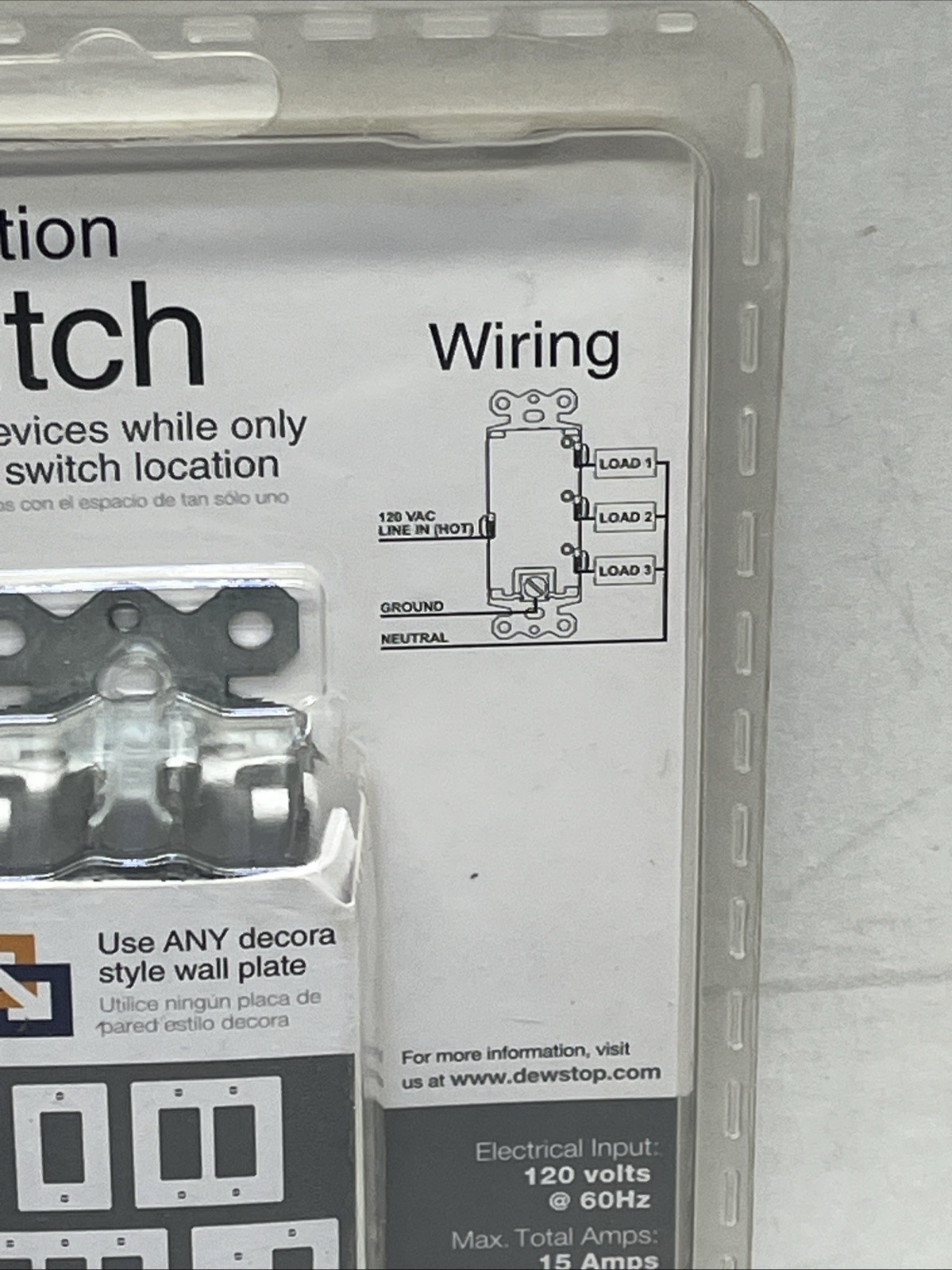 Unbranded Function On/Off Rocker Switch, FSR 600 W7, White, 15 Amp, {7}.