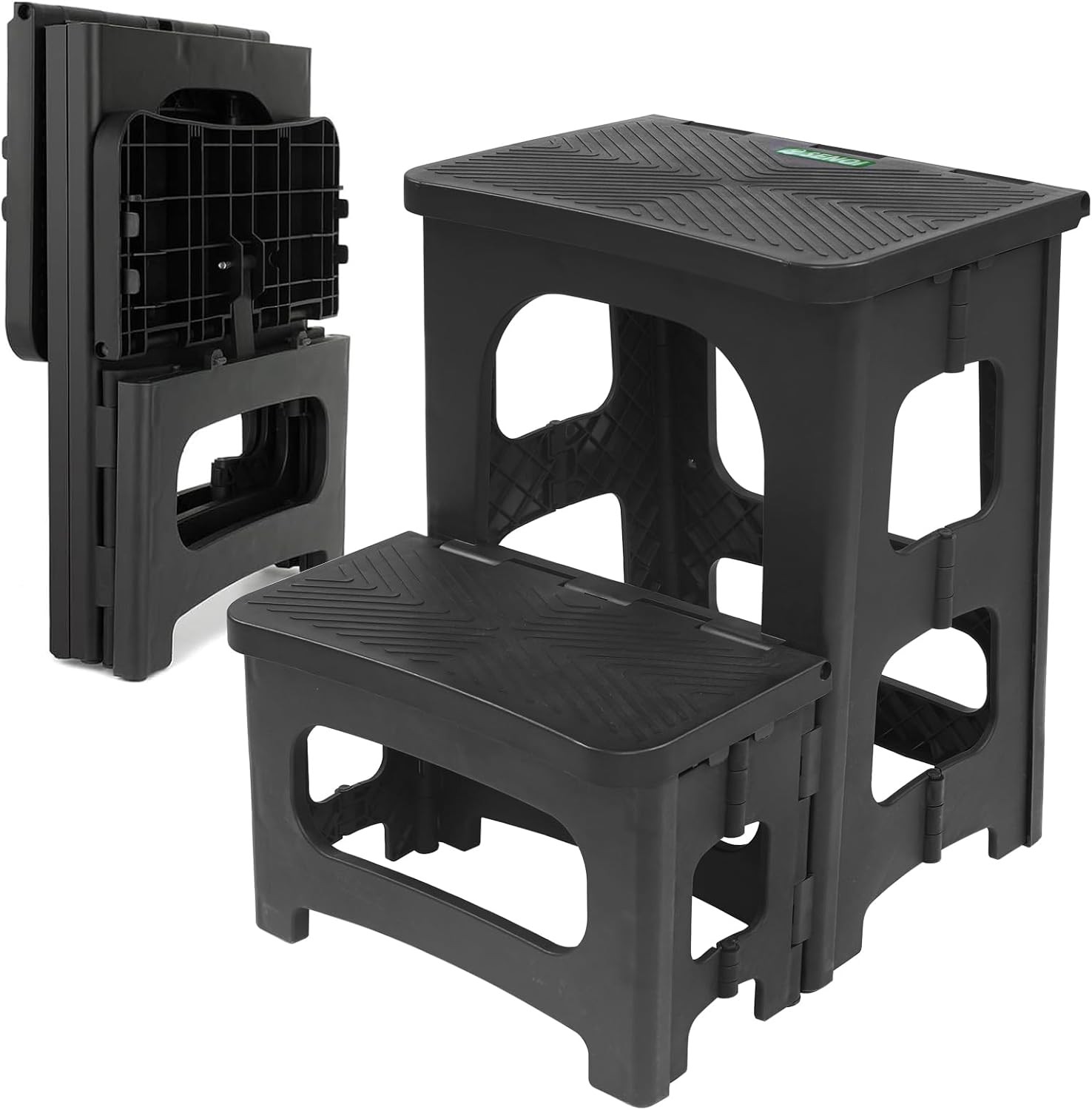 Folding 2-Step Stool for Adults  Non-Slip Collapsible Portable Step Stool for