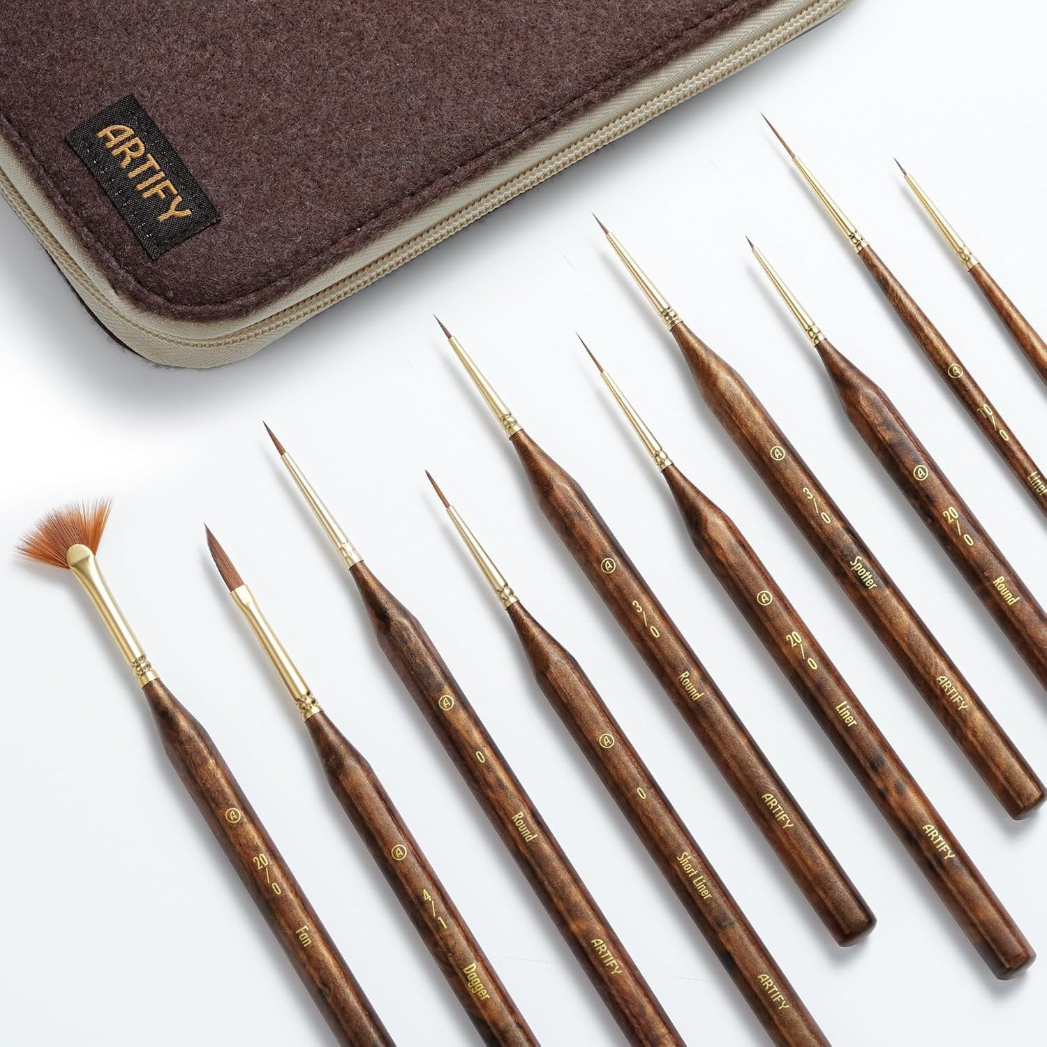 Artify Extreme Detail Paint Brushes Set, 10pcs Multi-Shape Fine Detail Brushes w