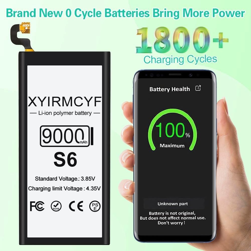 Upgrade Your Galaxy S6 with 9000mAh Battery - Safe, Certified, Long-lasting