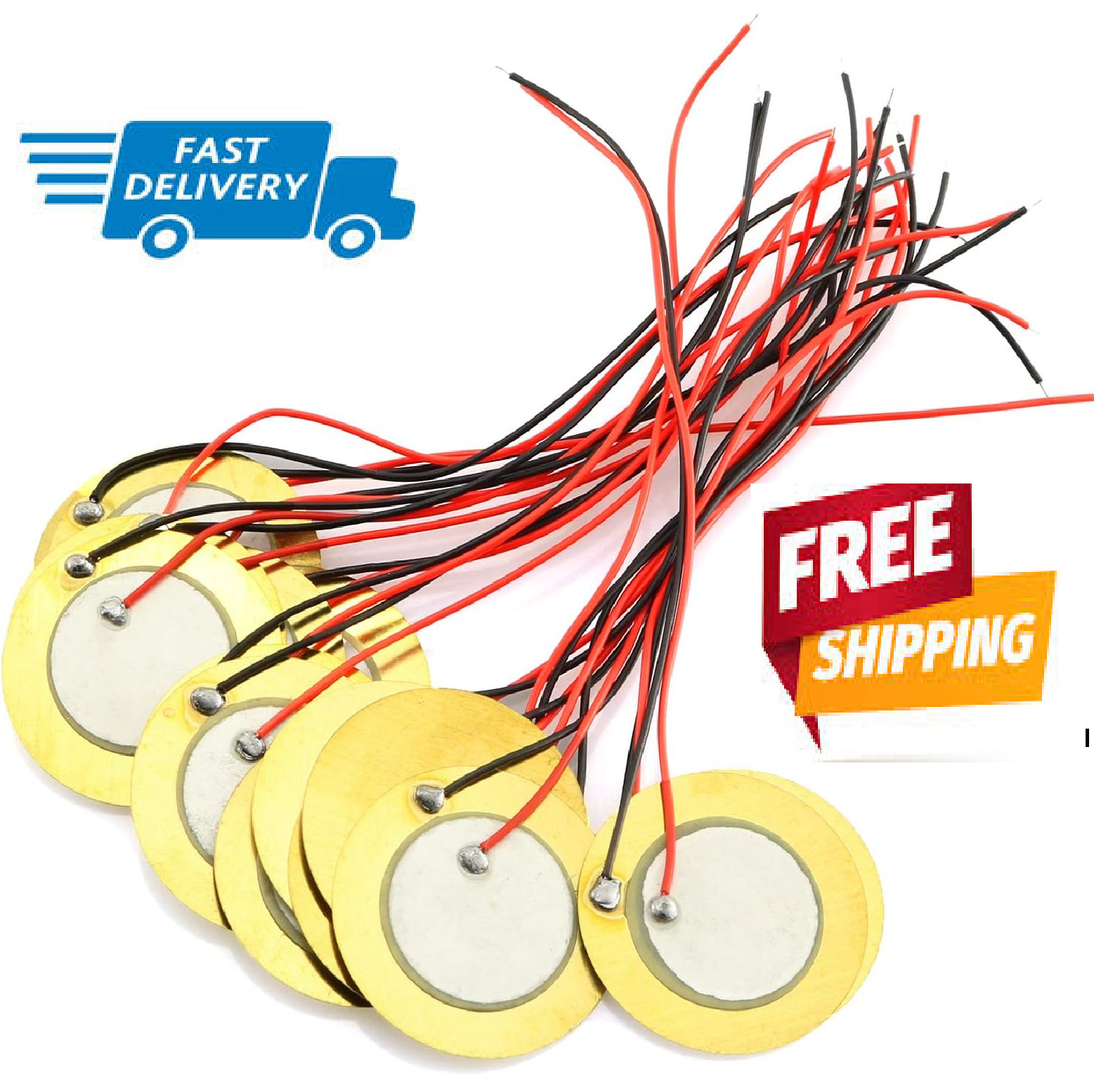 DZS Elec 15PCS 35mm Piezo Disc Transducer Contact Microphone Trigger Sound Senso