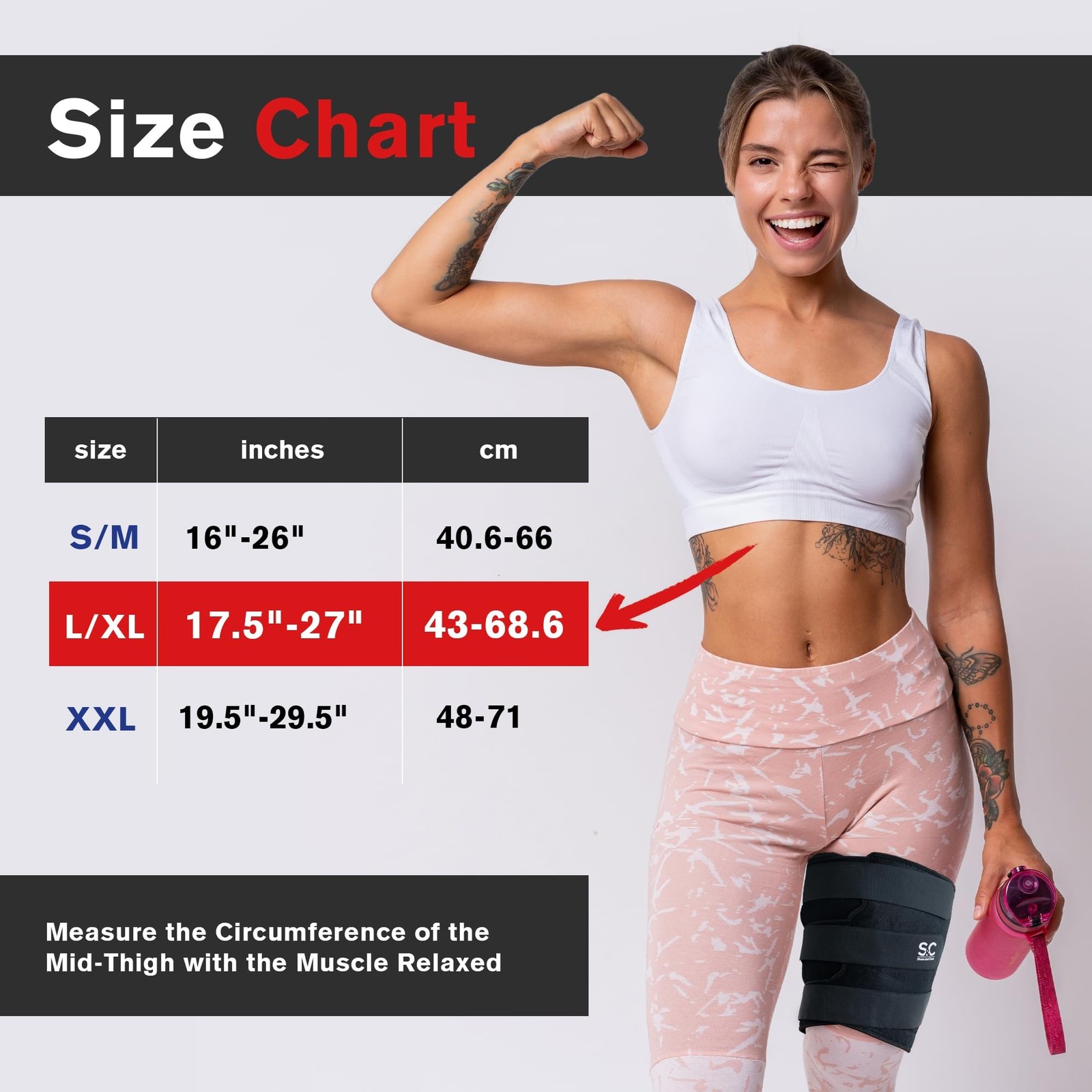 Thigh Brace Support - Non-Slip, Comfortable Hamstring Brace and Thigh Wrap fo...