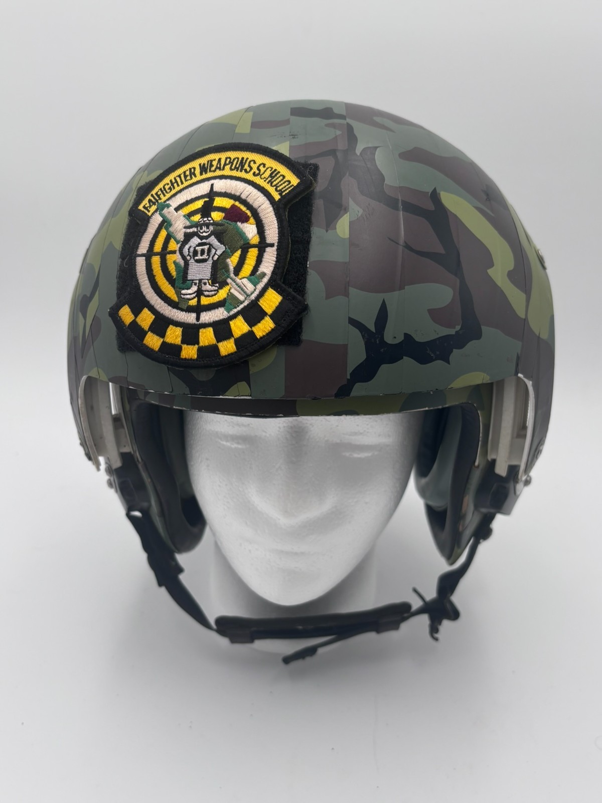 USAF HGU-26/P Dual Visor Flight Helmet Woodland Camo Taped - Size Large