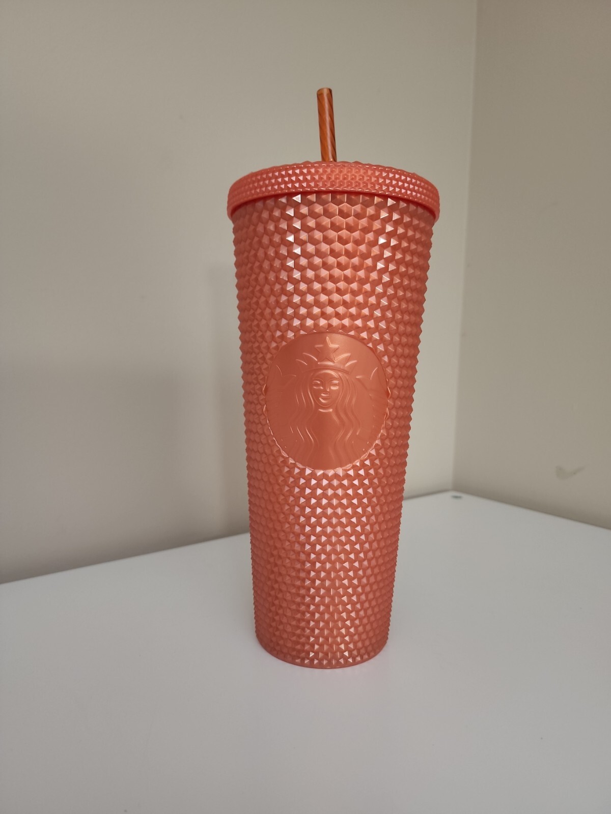 Starbucks Fall Halloween 2022 Bling Pearlized Orange Studded Tumbler NEW