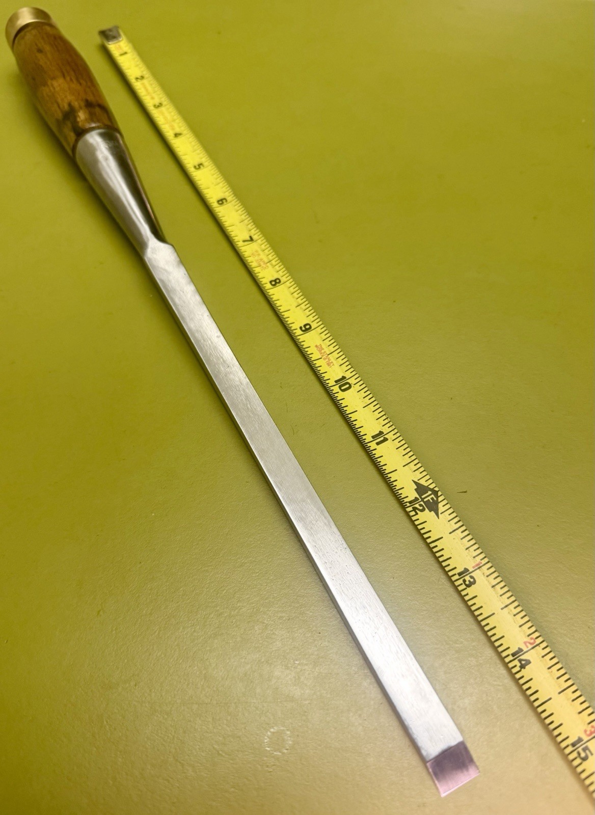 vtg UNION HWRE 7/16” x 15”OAL Millwright’s Socket FRAMING chisel OLD Timber tool