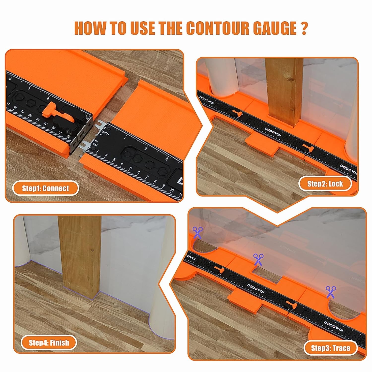 Large 20" Contour Gauge with Lock - Precise Profile Duplicator for Flooring