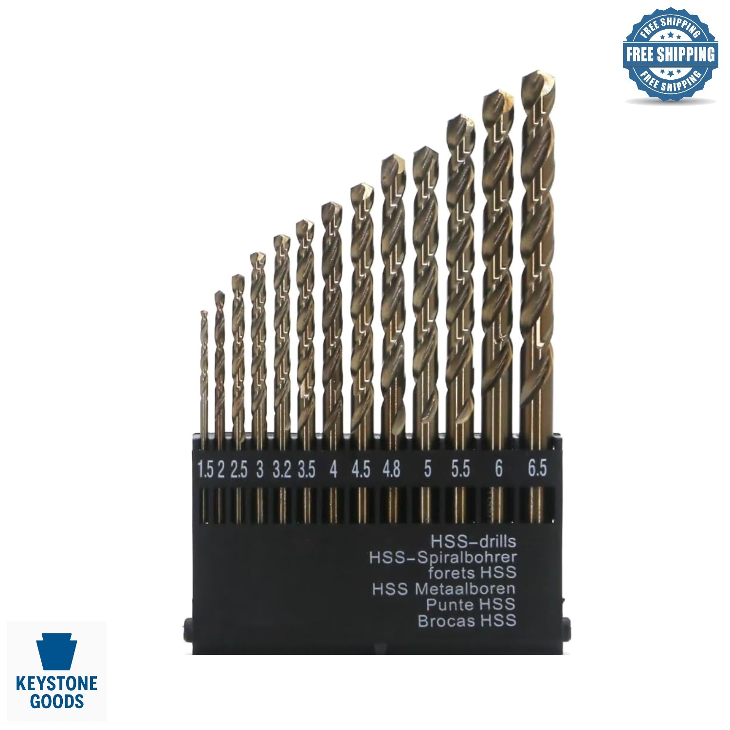 13-Piece Cobalt Drill Bit Set 1.5-6.5mm | M35 High-Speed Steel for Hard Metal...