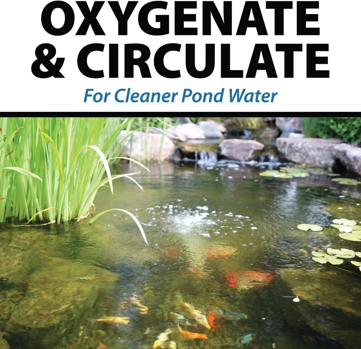 PondAir 2 Aeration System - Improves Water Clarity with Optional Faux Rock Cover