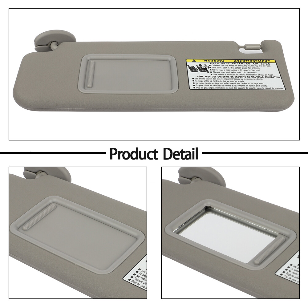 For 2005-2007 Toyota 4Runner Left Driver Side Gray Sun Visor 74320-3D050-B0