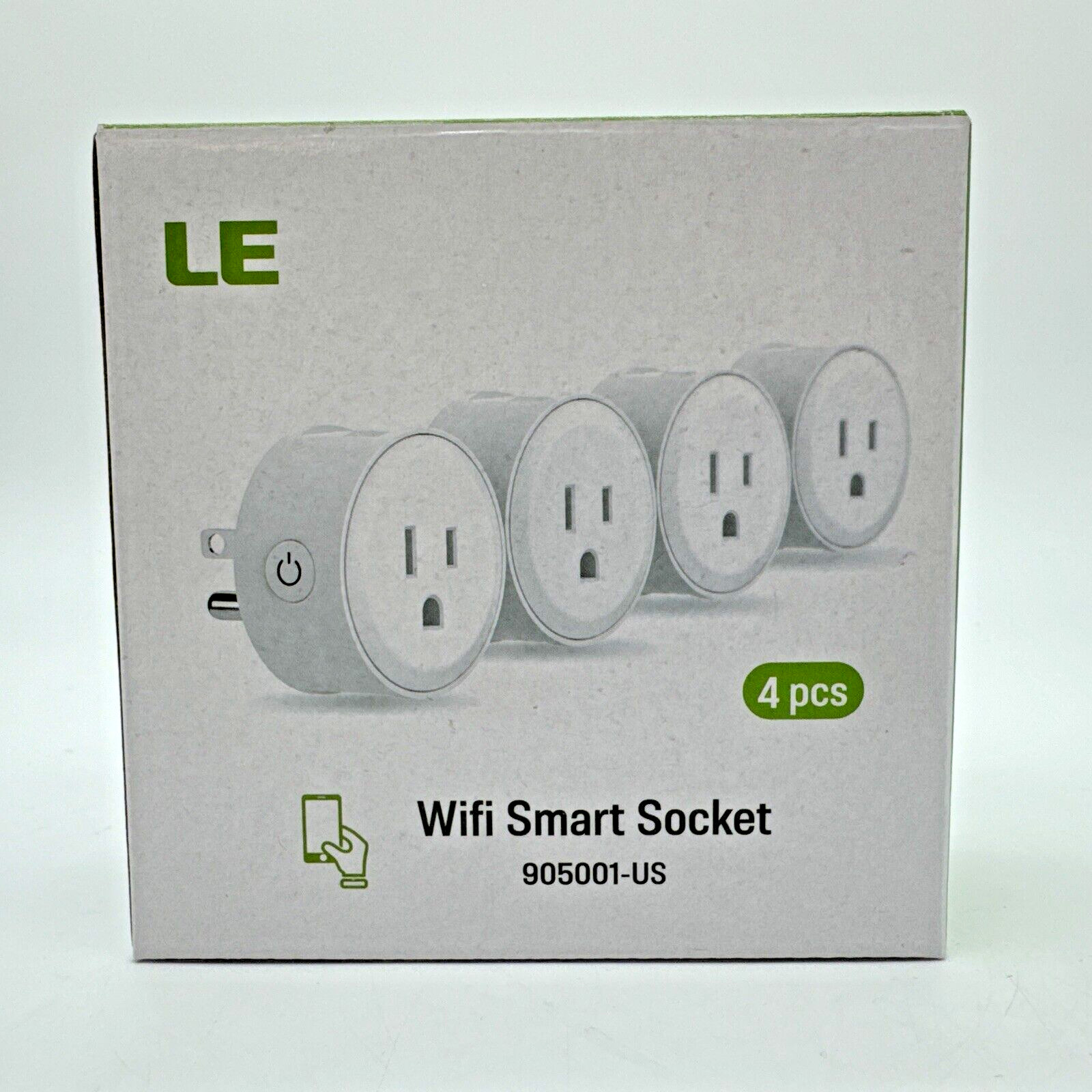 LE 4 Pack WiFi Smart Plug Socket Outlet APP Control Alexa Google White 905001-US