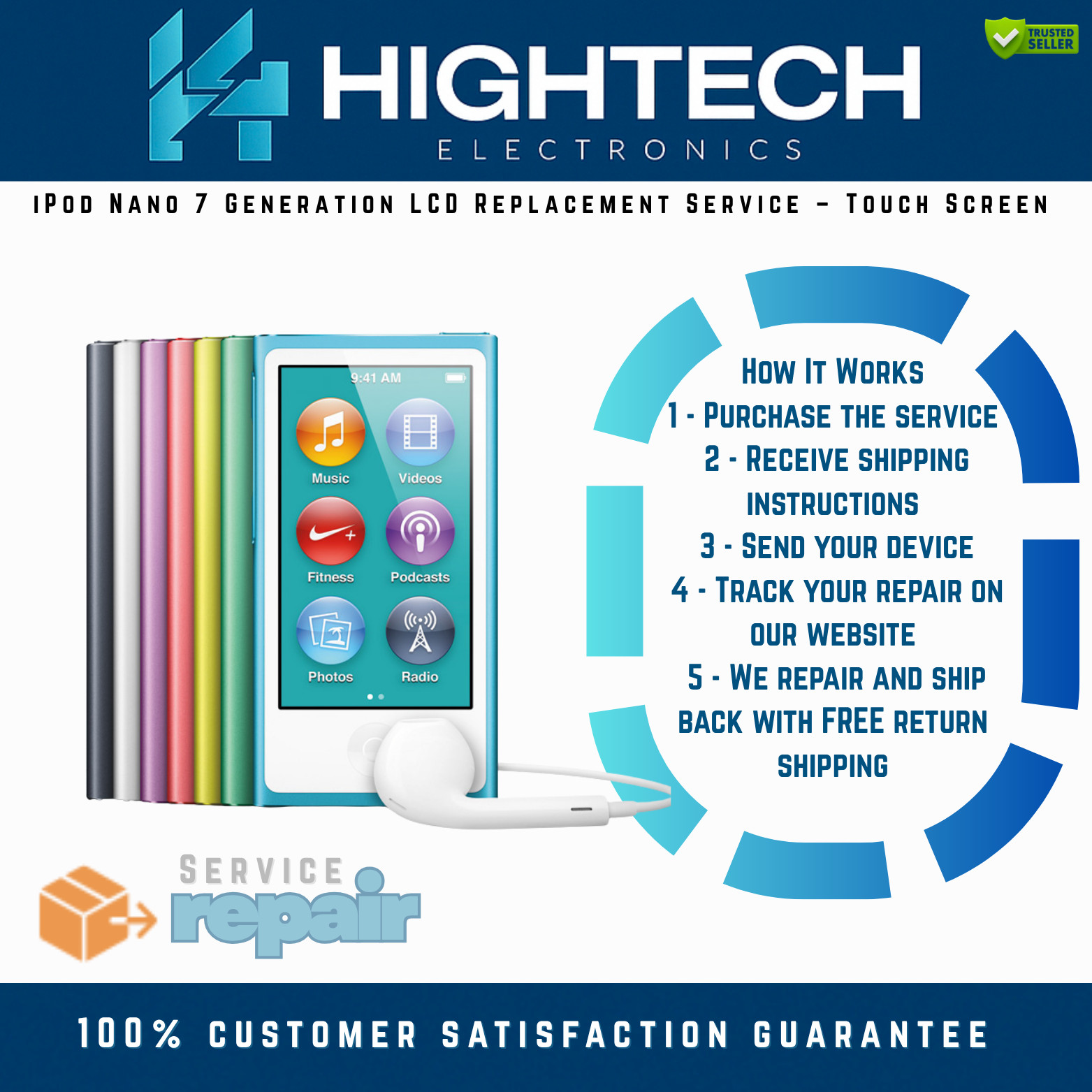 iPod Nano7th Generation LCD Replacement Service – Touch Screen