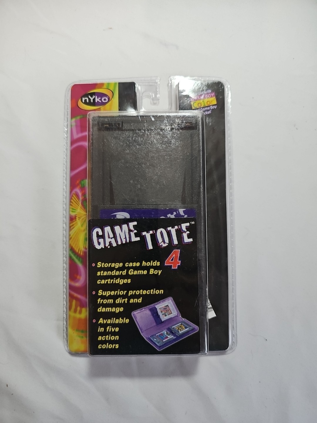 Vintage Smoke Black Nyko Game Tote Game Boy Color Pocket 4 Cartridge Case.
