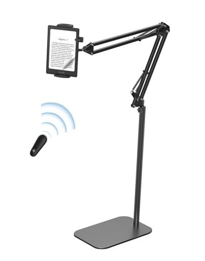 Floor Stand Kindle Holder with Remote Page Turner for Reading in Bed, Tablet