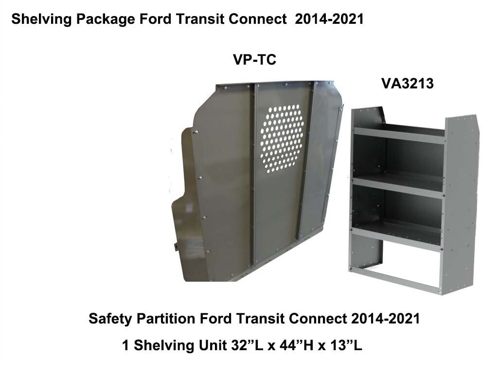 2014-2023 Ford Transit Connect Van  Shelving + Safety Partition Package