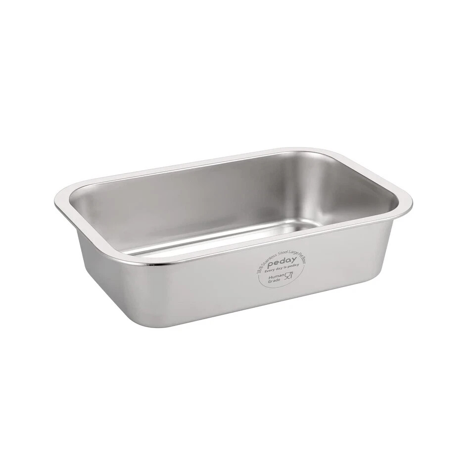 PEDAY 0.84 Gallon Dog Water Bowl Human Grade Stainless Steel for Medium & Larg