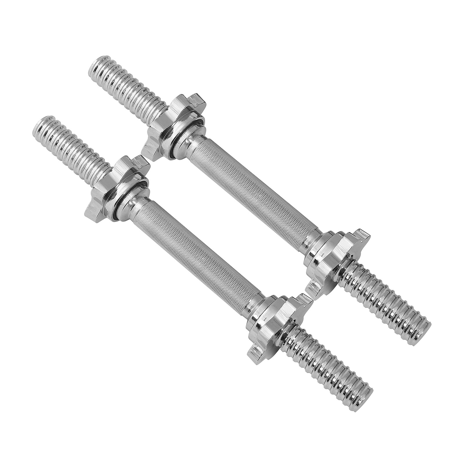 Threaded Dumbbell Handles, Set of 2, with Star Collars, Fits 1” Standard Plates